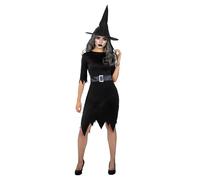 Funidelia Disfraz de bruja básica para mujer, Talla L - XL Brujas, Magos - Traje para adultos para fiestas, Carnaval y Halloween