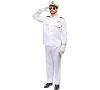 Funidelia | Disfraz de capitán de la marina para hombre Capitán de Barco, Grumete, Marina, Profesiones - Disfraz para adultos y divertidos accesorios para Fiestas, Carnaval y Halloween - Talla S