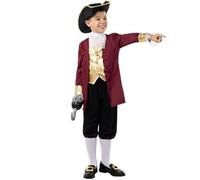 Funidelia | Disfraz de Capitán pirata para niño, Piratas - Disfraz para niños y divertidos accesorios para Fiestas y Carnaval - Talla 5-6 años - Rojo