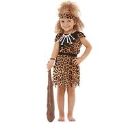 Funidelia Disfraz de cavernícola para niño y niña, Troglodita, Edad de Piedra, Incluye vestido, cinturón y cinta para la cabeza - Traje para niños para fiestas, Carnaval y Halloween, Talla 5-6 años