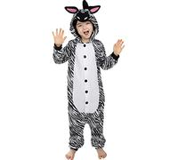 Funidelia | Disfraz de Cebra Onesie para niño y niña Talla 3-4 años Animales - Color: Blanco - Divertidos Disfraces y complementos para Carnaval y Halloween