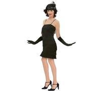 Funidelia | Disfraz de charlestón años 20 para mujer Años 20, Cabaret, Gángster, Décadas - Disfraz para adultos y divertidos accesorios para Fiestas, Carnaval y Halloween - Talla XS - Negro