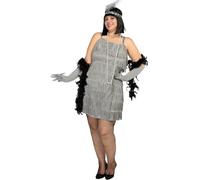 Funidelia | Disfraz de charlestón años 20 plateado para mujer Disfraz para adultos y divertidos accesorios para Fiestas, Carnaval y Halloween - Talla XL - Gris/Plateado