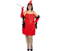 Funidelia | Disfraz de charlestón años 20 Rojo para Mujer Talla XXL Años 20, Cabaret, Gángster, Décadas - Color: Rojo - Divertidos Disfraces y complementos