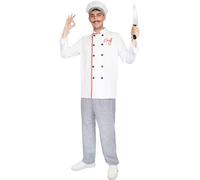 Funidelia Disfraz de cocinero para hombre, Talla S, Chef, Traje para adultos para fiestas, Carnaval y Halloween