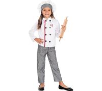 Funidelia | Disfraz de cocinero para niño y niña Chef, Profesiones - Disfraz para niños y divertidos accesorios para Fiestas, Carnaval y Halloween - Talla 5-6 años - Blanco
