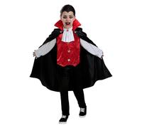 Funidelia Disfraz de Conde Drácula para Niño con pantalón, camisa con chaleco y capa, Traje de Vampiro Infantil, Disfraces de Carnaval, Halloween y Fiestas - Talla 3-4 años