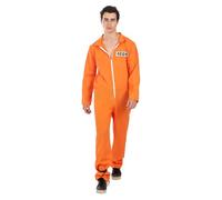 Funidelia Disfraz de Convicto Naranja para Hombre, Mono de preso convicto para adulto, Disfraces de Carnaval, Halloween y Despedidas - Talla S - M