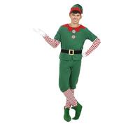 Funidelia Disfraz de elfa navideña con accesorios para niña, Navidad, Incluye vestido, cinturón, gorro, medias y zapatos - Traje para niños para fiestas, Carnaval y Halloween, Talla 7-9 años