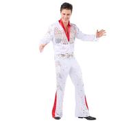 Funidelia Disfraz de Elvis - Oficial para hombre Oficial - Incluye mono y pañuelo, Talla XL - Traje para hombre para fiestas, Carnaval y Halloween