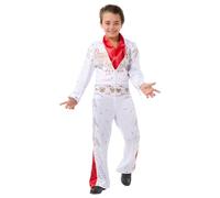 Funidelia Disfraz de Elvis Oficial para niño Oficial - Incluye mono y pañuelo, Talla 3-4 años - Traje para niño para fiestas, Carnaval y Halloween