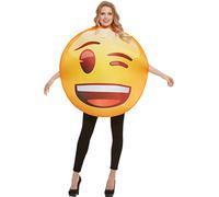Funidelia | Disfraz de Emoji guiñando un ojo para hombre y mujer Emoticono, Whatsapp - Disfraz para adultos y divertidos accesorios para Fiestas, Carnaval y Halloween - Talla única - Amarillo