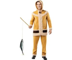 Funidelia | Disfraz de esquimal para hombre Países, Culturas, Original y Divertido, Mundo - Disfraz para adultos y divertidos accesorios para Fiestas, Carnaval y Halloween - Talla XL - Marrón