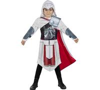 Funidelia | Disfraz de Ezio Auditore Assassins Creed para niño Videojuegos, Assassin's Creed - Disfraz para niños y accesorios para Carnaval y Halloween - Talla 10-12 años - Gris/Plateado