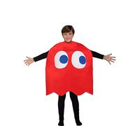 Funidelia | Disfraz de Fantasma Pac-Man Blinky para niño y niña Comecocos, Videojuegos - Disfraz para niños y divertidos accesorios para Fiestas, Carnaval y Halloween - Talla 4-10 años - Rojo