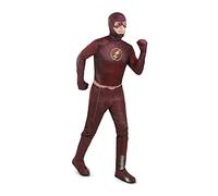 Funidelia | Disfraz de Flash deluxe hombre Superhéroes, DC Comics, Justice League - Disfraz para adultos y divertidos accesorios para Fiestas, Carnaval y Halloween - Talla M - Granate