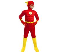 Funidelia | Disfraz de Flash Deluxe Oficial para niño Talla 10-12 años Superhéroes, DC Comics, Justice League - Color: Rojo - Licencia: 100% Oficial