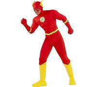 Funidelia | Disfraz de Flash para hombre Superhéroes, DC Comics, Justice League - Disfraz para adultos y divertidos accesorios para Fiestas, Carnaval y Halloween - Talla L - Rojo