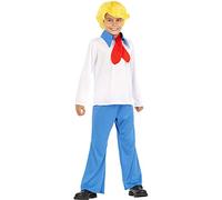 Funidelia | Disfraz de Fred - Scooby Doo para niño Scooby Doo, Dibujos animados - Disfraz para niños y divertidos accesorios para Fiestas, Carnaval y Halloween - Talla 7-9 años - Blanco