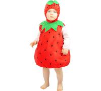 Funidelia | Disfraz de Fresa para bebé Fruta, Comida - Disfraz para niños y divertidos accesorios para Fiestas, Carnaval y Halloween - Talla 6-12 meses - Rojo