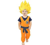 Funidelia | Disfraz de Goku Dragon Ball para bebé Son Goku, Bola de Dragón, Manga - Disfraz para bebé y divertidos accesorios para Fiestas, Carnaval y Halloween - Talla 0-6 meses - Naranja