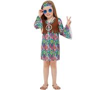 Funidelia | Disfraz de Hippie para niña Talla 7-9 años Años 60, Hippie, Flower Power, Décadas - Multicolor
