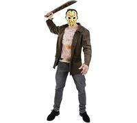 Funidelia | Disfraz de Jason Viernes 13 para hombre adulto, Friday the 13th, Películas de miedo, Terror - Divertidos accesorios para Fiestas, Carnaval y Halloween - Talla XL - Marrón