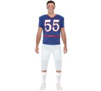 Funidelia | Disfraz de jugador de rugby para hombre Quarterback, Fútbol Americano - Disfraz para adultos y divertidos accesorios para Fiestas, Carnaval y Halloween - Talla XXL - Azul