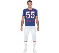 Funidelia | Disfraz de jugador de rugby para hombre Quarterback, Fútbol Americano - Disfraz para adultos y divertidos accesorios para Fiestas, Carnaval y Halloween - Talla XL - Azul