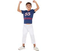 Funidelia | Disfraz de jugador de rugby para niño Quarterback, Fútbol Americano - Disfraz para niños y divertidos accesorios para Fiestas, Carnaval y Halloween - Talla 10-12 años - Azul