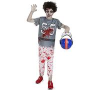 Funidelia | Disfraz de jugador de rugby zombie para niño Muerto Viviente, Terror - Disfraz para niños y divertidos accesorios para Fiestas, Carnaval y Halloween - Talla 5-6 años - Azul