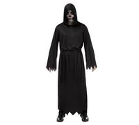 Funidelia Disfraz de la muerte para hombre y mujer, Incluye túnica con capucha y cinturón, Grim Reaper - Traje para adultos para fiestas, Carnaval y Halloween - Talla Única