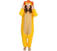 Funidelia | Disfraz de león onesie para hombre y mujer Animales, Desierto - Disfraz para adultos y divertidos accesorios para Fiestas, Carnaval y Halloween - Talla S-M - Marrón