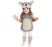 Funidelia | Disfraz de lobo peluche para niños Animales, Hombre Lobo, Lobo Feroz - Disfraz para niños y divertidos accesorios para Fiestas, Carnaval y Halloween - Talla 5-6 años - Gris/Plateado