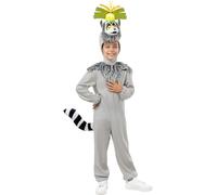 Funidelia | Disfraz de Madagascar Rey Julien para niño Dibujos Animados & Madagascar - Disfraz para niños y divertidos accesorios para Fiestas, Carnaval y Halloween - Talla 5-6 años
