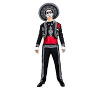 Funidelia Disfraz de Mariachi para Hombre con sombrero, Traje de Día de los Muertos Catrina para adulto, Disfraces de Halloween y Carnaval - Talla M