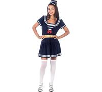 Funidelia | Disfraz de marinera para mujer Capitán de Barco, Grumete, Marina, Profesiones - Disfraz para adultos y divertidos accesorios para Fiestas, Carnaval y Halloween - Talla XL - Blanco