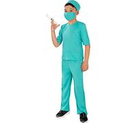 Funidelia | Disfraz de médico Cirujano para niños Doctores & Enfermeras, Doctores - Disfraz para niños y Divertidos Accesorios para Fiestas, Carnaval y Halloween - Talla 10-12 años - Azul
