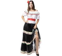 Funidelia | Disfraz de Mexicana para mujer México & Mariachis, Calavera mexicana - Disfraz para adultos y divertidos accesorios para Fiestas, Carnaval y Halloween - Talla M - L - Negro