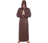 Funidelia | Disfraz de monje para hombre Sacerdote, Religioso, Profesiones - Disfraz para adultos y divertidos accesorios para Fiestas, Carnaval y Halloween - Talla L - XL - Marrón