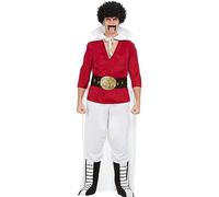 Funidelia | Disfraz de Mr Satán Dragon Ball para hombre Bola de Dragón, Manga, Saiyan - Disfraz para adultos y divertidos accesorios para Fiestas, Carnaval y Halloween - Talla S - Rojo