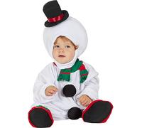 Funidelia | Disfraz de muñeco de nieve para bebé Navidad, Snowman, Belén de Navidad - Disfraz para bebé y divertidos accesorios para Fiestas, Carnaval y Halloween - Talla 0-6 meses - Blanco