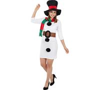 Funidelia | Disfraz de muñeco de nieve para mujer Navidad, Snowman, Belén de Navidad - Disfraz para adultos y divertidos accesorios para Fiestas, Carnaval y Halloween - Talla M - Blanco