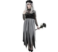 Funidelia | Disfraz de novia fantasma para mujer Zombie, Novia Cadáver, Terror - Disfraz para adultos y divertidos accesorios para Fiestas, Carnaval y Halloween - Talla XL - Negro