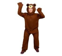 Funidelia Disfraz de oso pardo para hombre y mujer, Animales, Incluye mono, pieza para la cabeza y guantes - Traje para adultos para fiestas, Carnaval y Halloween, Talla L-XL