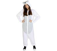 Funidelia | Disfraz de Oso Polar Onesie para Hombre y Mujer Talla XL Animales, Oso - Color: Blanco - Divertidos Disfraces y complementos para Carnaval y Halloween
