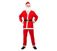 Funidelia Disfraz de Papá Noel para hombre, Incluye pantalón, cinturón, chaqueta y gorro, Navidad - Traje para adultos para fiestas, Carnaval y Halloween - Talla XL