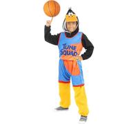 Funidelia | Disfraz de Pato Lucas Space Jam - Looney Tunes para niño Dibujos Animados, Daffy Duck - Disfraces para niños, accesorios para Fiestas, Carnaval y Halloween - Talla 7-9 años - Negro