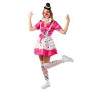 Funidelia Disfraz de payasa para mujer, Circo, Incluye vestido, diadema y pajarita - Traje para adultos para fiestas, Carnaval y Halloween, Talla M-L