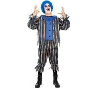 Funidelia | Disfraz de payaso terrorífico con peluca para hombre Payaso, Payaso Asesino, Halloween, Terror - Disfraz para adultos y divertidos accesorios para Fiestas, Carnaval y Halloween - Talla L